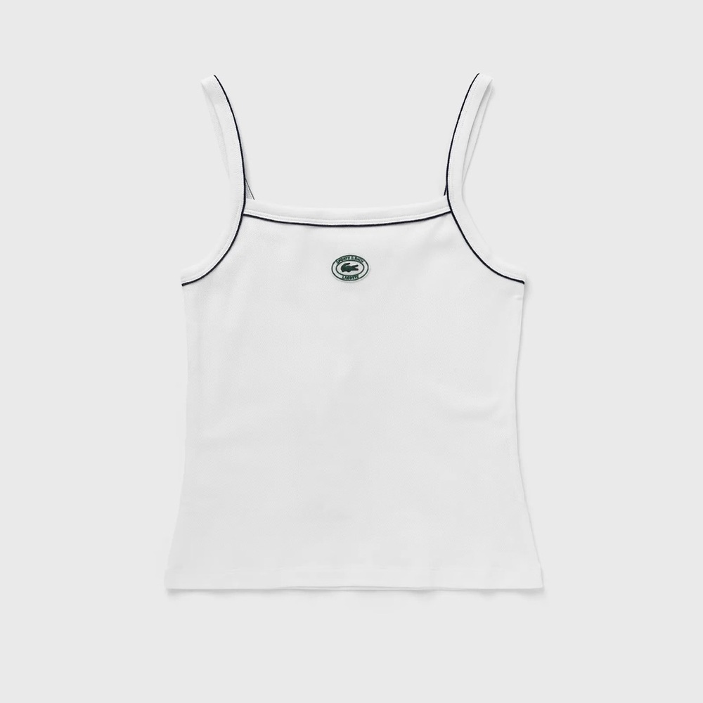 Sporty & rich x Lacoste Women's White Camisole with Black Trim